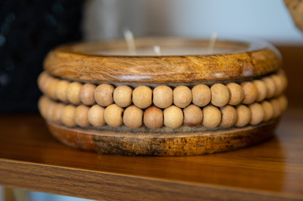 Wooden Bowl Candle - Jamilla - Sml 16cm