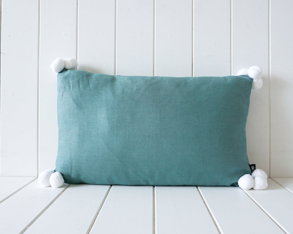 Linen Pom-Pom Cushion 50x30