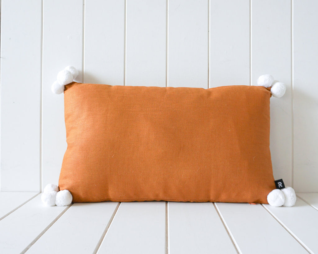 Linen Pom-Pom Cushion 50x30