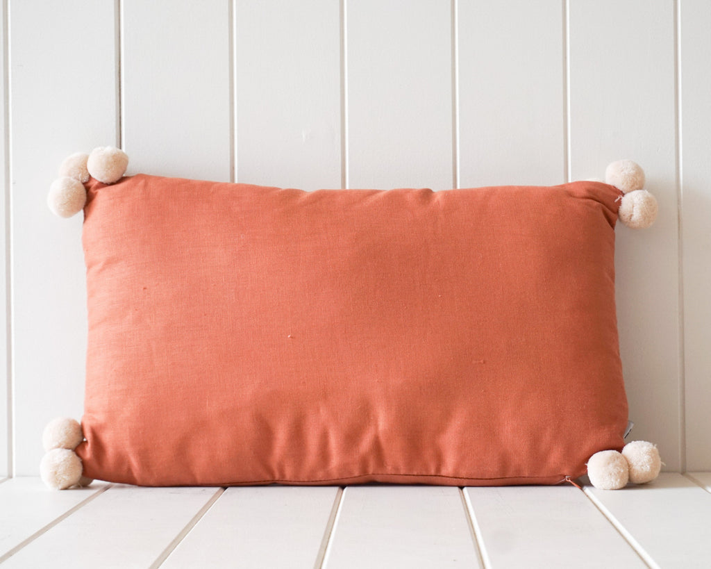 Linen Pom-Pom Cushion 50x30