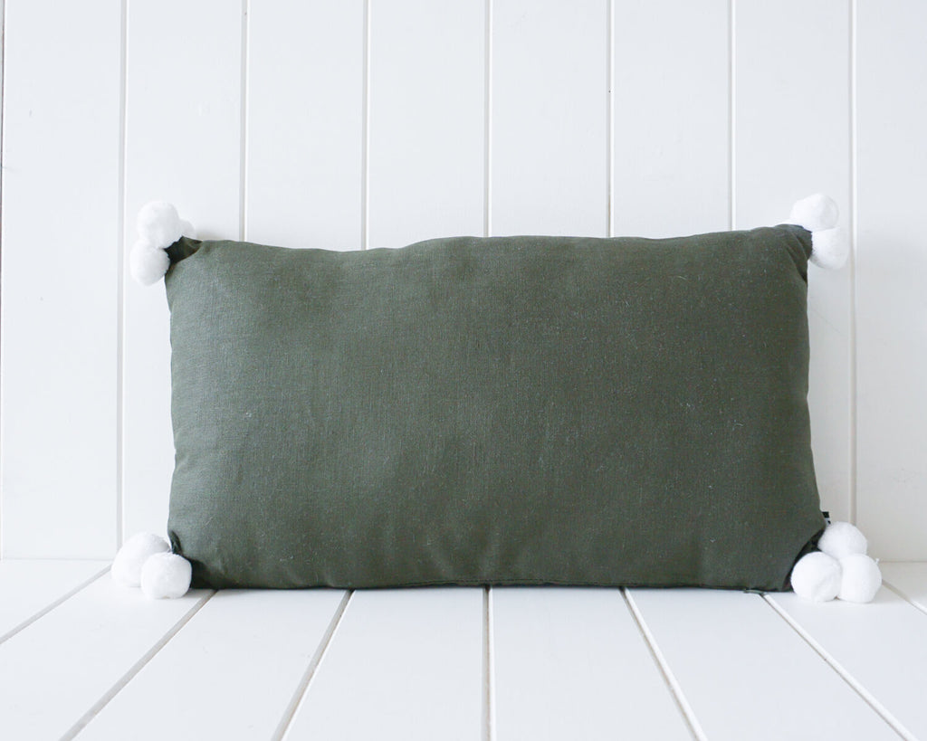 Linen Pom-Pom Cushion 50x30